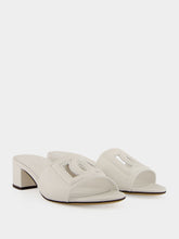 Dolce & Gabbana White Calfskin DG Millennials Logo Mules