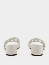Dolce & Gabbana White Calfskin DG Millennials Logo Mules
