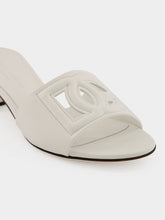 Dolce & Gabbana White Calfskin DG Millennials Logo Mules
