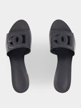Black Leather Heeled Slides | PDP - Fashion Clinic