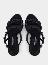 Dolce & Gabbana Black Satin Rhinestone High-Heel Sandals