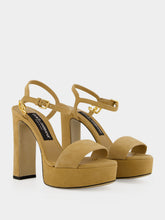 Dolce & Gabbana Dove Grey Suede Platform Sandals