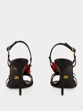 Dolce & Gabbana Black Satin Rose Sandals