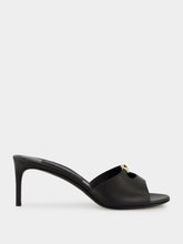 Dolce & Gabbana Black Leather Heeled Mules