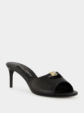 Dolce & Gabbana Black Leather Heeled Mules
