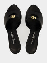 Dolce & Gabbana Black Leather Heeled Mules