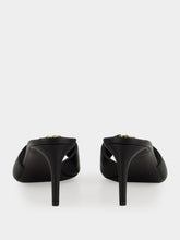 Dolce & Gabbana Black Leather Heeled Mules