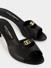 Dolce & Gabbana Black Leather Heeled Mules