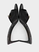 Dolce & Gabbana Black Leather Heeled Mules