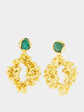 FENOMENA Gold Halo Emerald Earrings