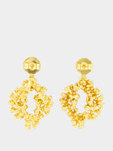 FENOMENA Gold Halo Emerald Earrings
