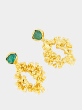 FENOMENA Gold Halo Emerald Earrings