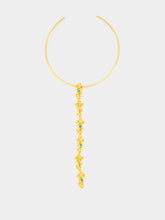 FENOMENA Gold Aura Tie Emerald Necklace