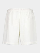 Commas White Linen Lounge Shorts