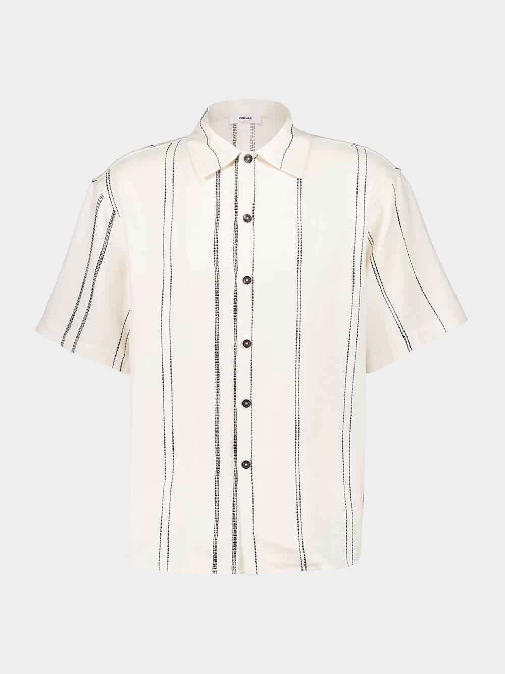 Cream Woven Stripe Boxy Shirt