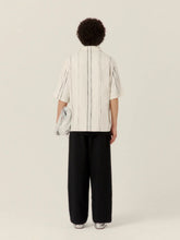 Commas Cream Woven Stripe Boxy Shirt