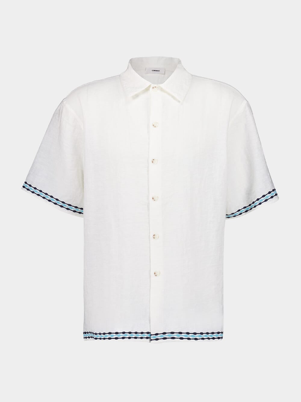 White Frequency Embroidered Shirt