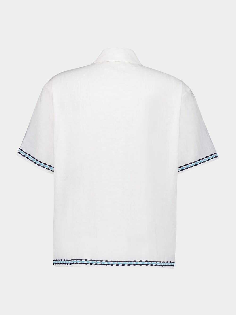 White Frequency Embroidered Shirt