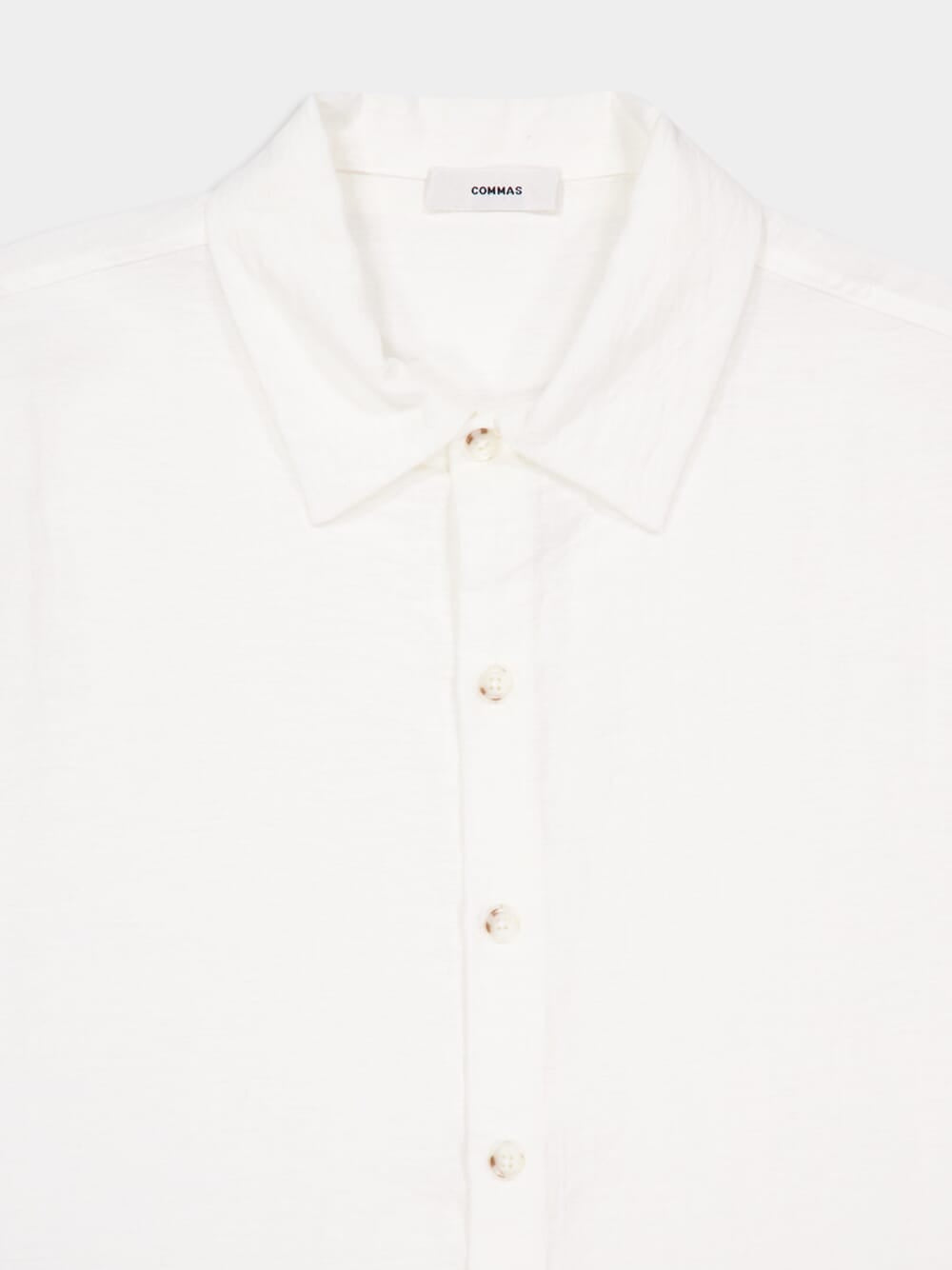 White Frequency Embroidered Shirt