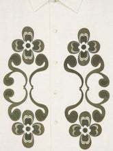 Commas Flax and Green Reflection Embroidered Oversized Shirt