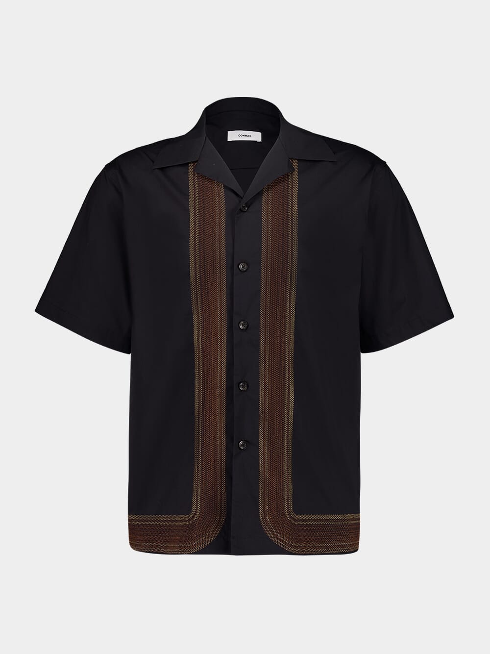 Black Sunwaves Camp Collar Shirt