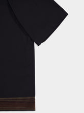 Commas Black Sunwaves Camp Collar Shirt