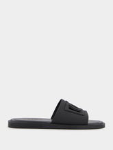 Dolce & Gabbana Black Rubber DG Logo Slides