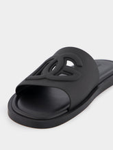 Dolce & Gabbana Black Rubber DG Logo Slides