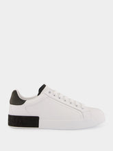 Dolce & Gabbana White and Black Portofino Calfskin Sneakers