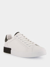 Dolce & Gabbana White and Black Portofino Calfskin Sneakers