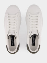 Dolce & Gabbana White and Black Portofino Calfskin Sneakers