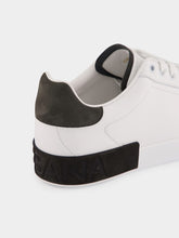 Dolce & Gabbana White and Black Portofino Calfskin Sneakers