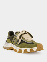 Dolce & Gabbana Olive Green Sports Low-Top Leather Sneakers