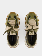 Dolce & Gabbana Olive Green Sports Low-Top Leather Sneakers