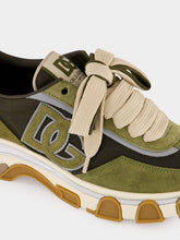 Dolce & Gabbana Olive Green Sports Low-Top Leather Sneakers