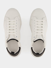 Dolce & Gabbana White and Black Portofino Calfskin Sneakers