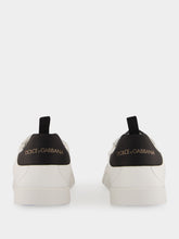 Dolce & Gabbana White and Black Portofino Calfskin Sneakers