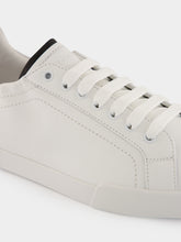 Dolce & Gabbana White and Black Portofino Calfskin Sneakers