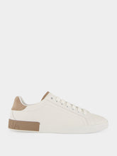 Dolce & Gabbana White and Brown Portofino Leather Sneakers
