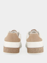 Dolce & Gabbana White and Brown Portofino Leather Sneakers