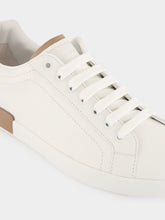 Dolce & Gabbana White and Brown Portofino Leather Sneakers