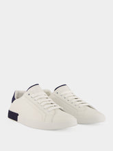 Dolce & Gabbana White and Blue Calf Leather Low-Top Sneakers