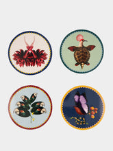 La DoubleJ Blooming Buddies Wooden Coasters Set of 4