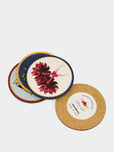 La DoubleJ Blooming Buddies Wooden Coasters Set of 4