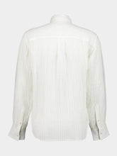 Commas White Sheer Striped Linen Shirt