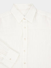 Commas White Sheer Striped Linen Shirt