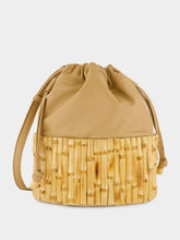 Glorinha Paranaguá Khaki Hanoi Bamboo Bucket Bag