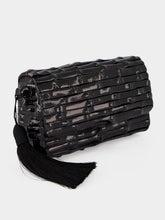 Glorinha Paranaguá Gaya Lacquered Bamboo Clutch in Black