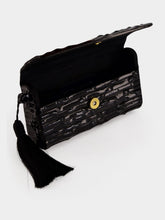 Glorinha Paranaguá Gaya Lacquered Bamboo Clutch in Black