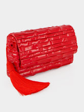 Glorinha Paranaguá Gaya Lacquered Bamboo Clutch in Red
